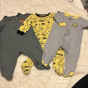 Carter's and Koala Baby Yellow and Gray Construction Footies